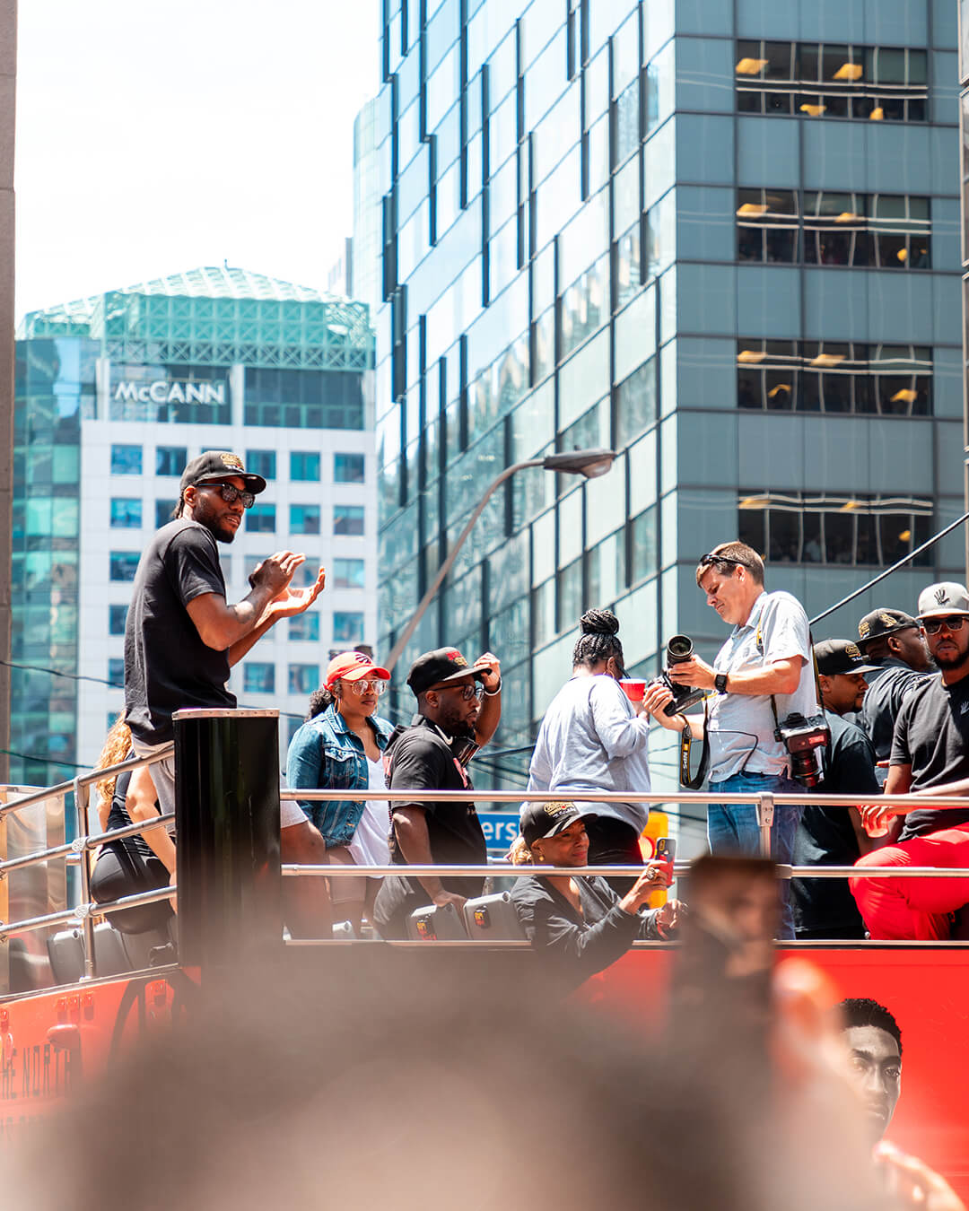 city people on bus